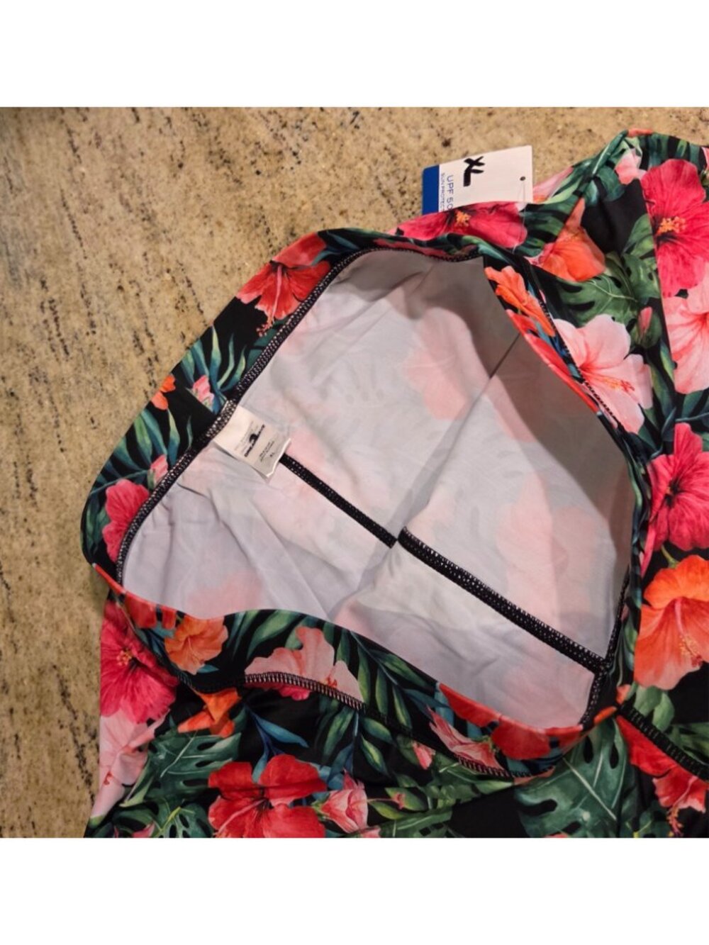 New! Dreamwave Size XL Floral 2 Piece Modest Swim Shirt & Pants UPF 50+ Wide-Leg - Picture 8 of 16